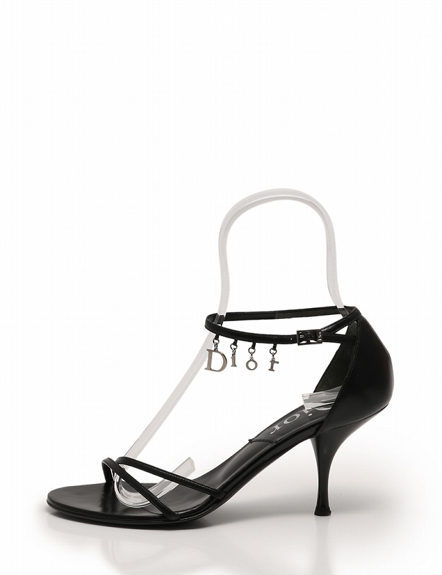 クリスチャンディオール Christian Dior パンプス サンダル ヒール 黒 