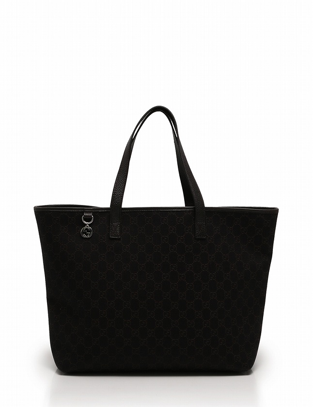 グッチ GUCCI トートバッグ インターロッキングGチャーム 茶色 ダーク 