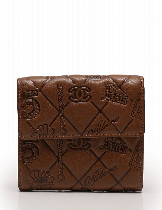 シャネル CHANEL 財布 二つ折り シンボルチャーム アイコン Wホック  