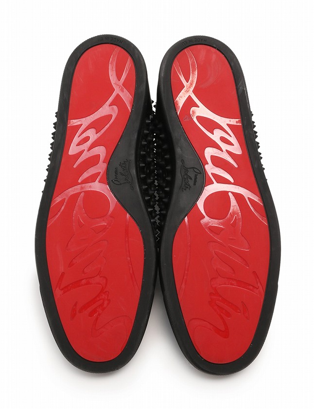 クリスチャンルブタン スニーカー黒×赤ソール 44メンズ