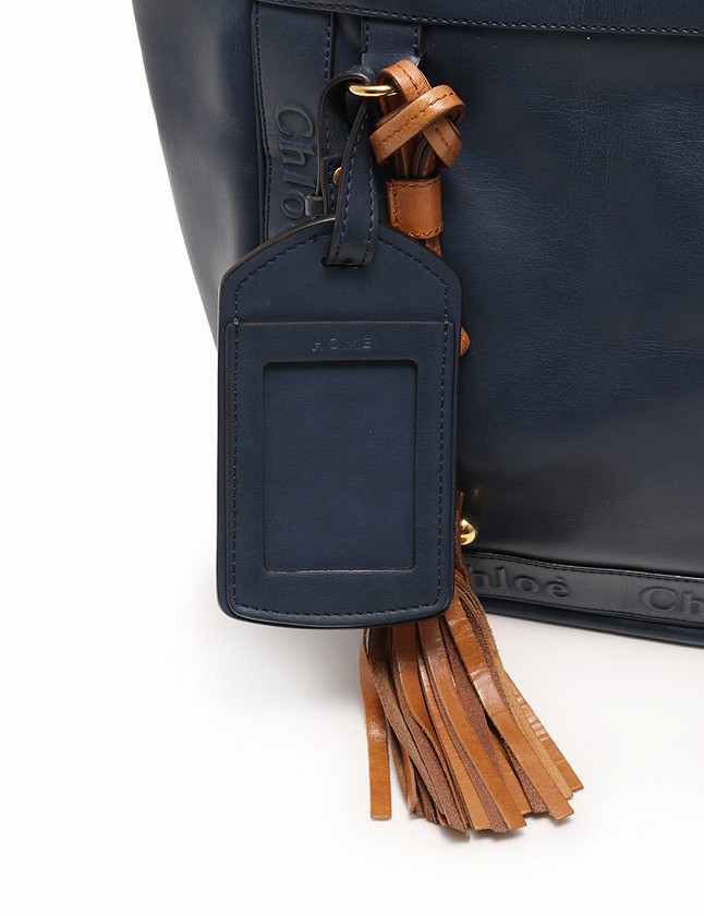 クロエ CHLOE トートバッグ ショルダーバッグ エデン ネイビー 紺 茶色  