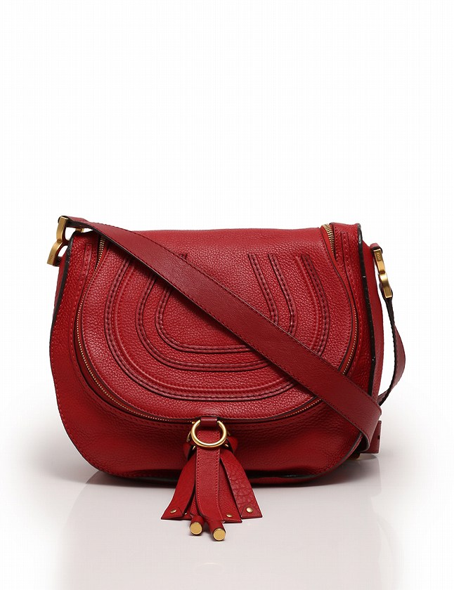クロエ CHLOE ショルダーバッグ ポシェット マーシー 赤 レッド レザー