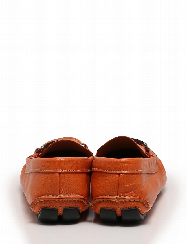プラダ PRADA ドライビングシューズ スリッポン オレンジ 29.5cm