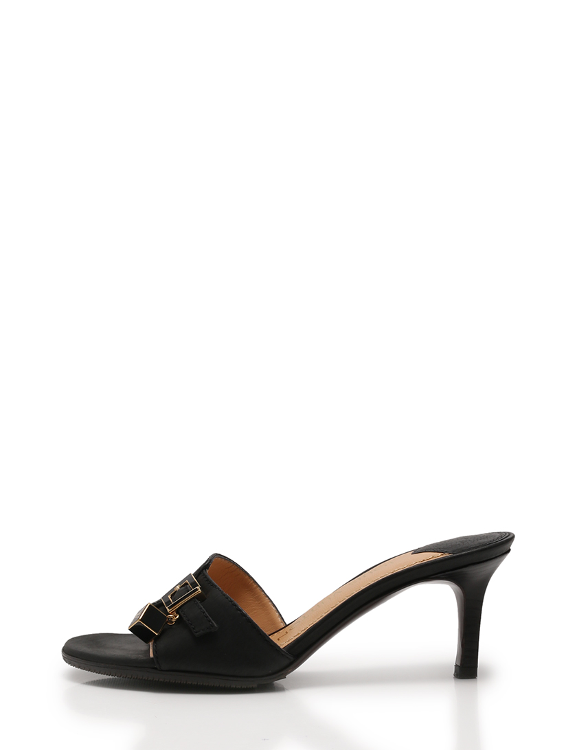 ルイヴィトン LOUIS VUITTON ミュール サンダル ヒール 黒 ブラック