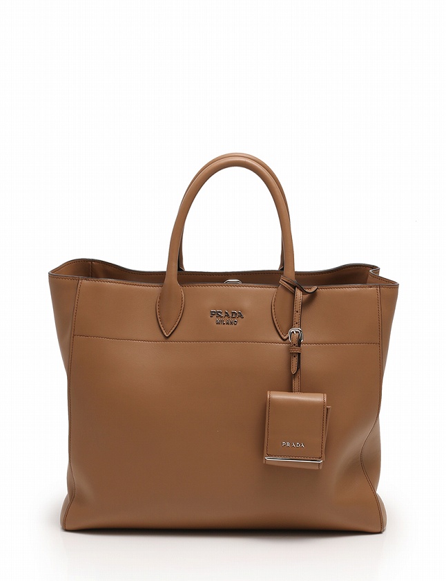 PRADA ブラウンレザーバッグ 保存袋付き PRADA ブラウンレザーバッグ