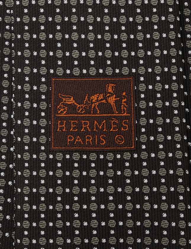 エルメス HERMES ネクタイ レギュラータイ ダークブラウン 茶色 小物  