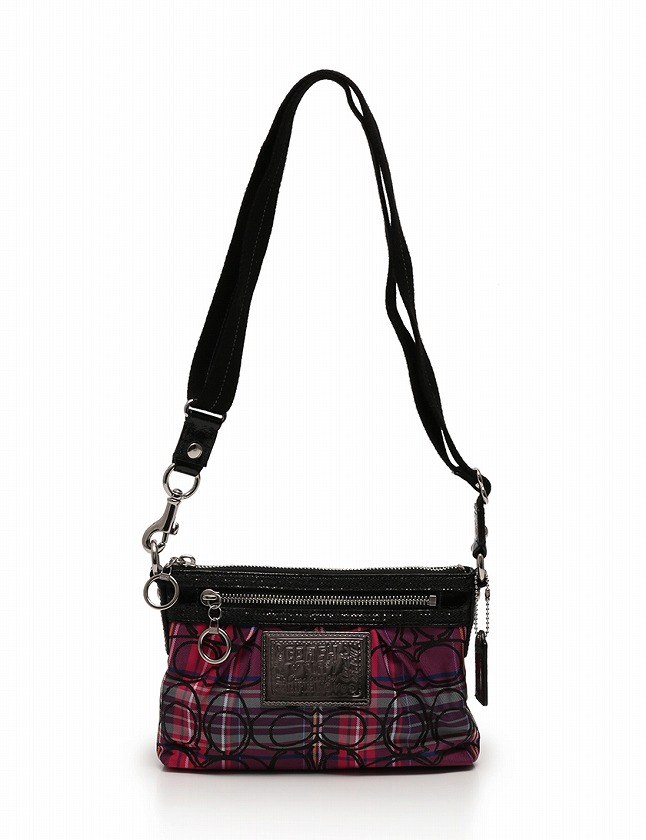 コーチ Coach ショルダーバッグ ポシェット シグネチャー 紫 パープル 黒 タータンチェック ナイロン レザー Poppy 保存袋付き レディース 114 ベクトルパーク コーチ Coach ショルダーバッグ ポシェット シグネチャー 紫 パープル 黒 タータンチェック ナイロン レザー Poppy 保存袋付き レディース 114 ベクトルパーク