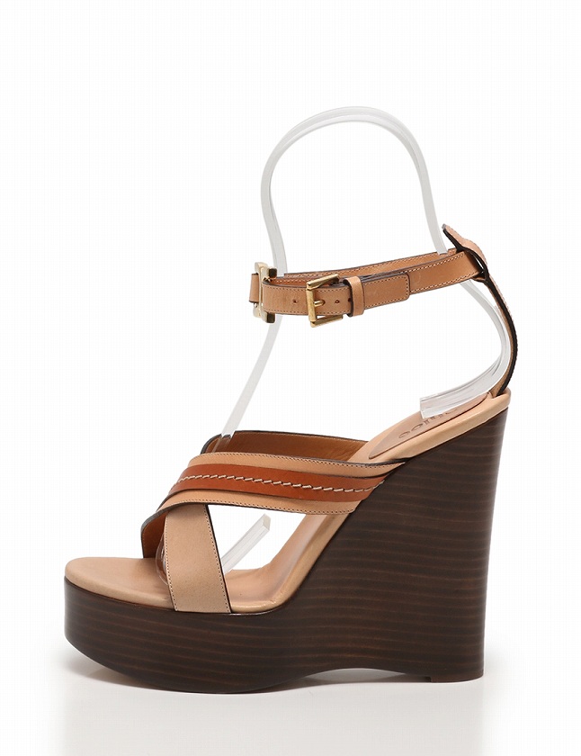 Chloe クロエ ウェッジ ソール バックストラップ サンダル38 ヒール