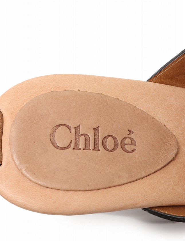 クロエ CHLOE サンダル ウェッジソール ベージュ 茶色 25cm シューズ