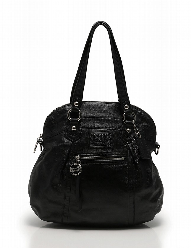 コーチ COACH ショルダーバッグ 黒 ブラック レザー POPPY 16283 スト 
