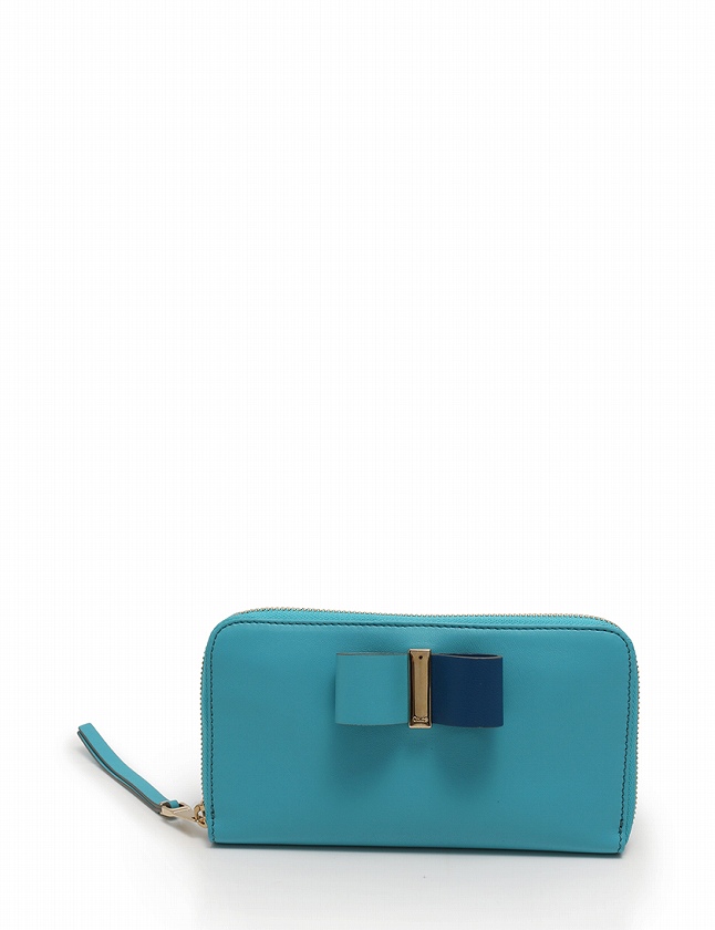 クロエ CHLOE 長財布 ラウンドファスナー 水色 ライトブルー 小物 