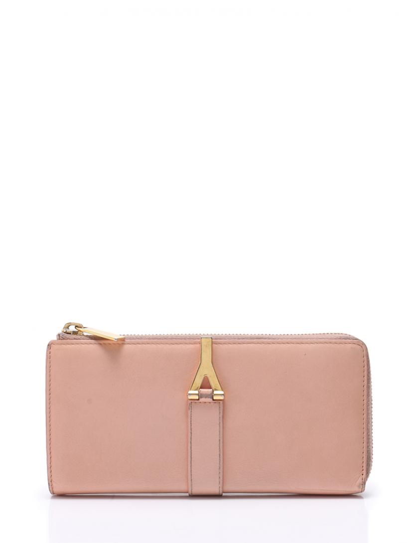 SAINT LAURENT ベージュ 長財布 SAINT LAURENT ベージュレザー長財布 保存袋付き