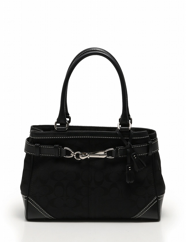 コーチ COACH ハンドバッグ トートバッグ シグネチャー柄 黒 ブラック 