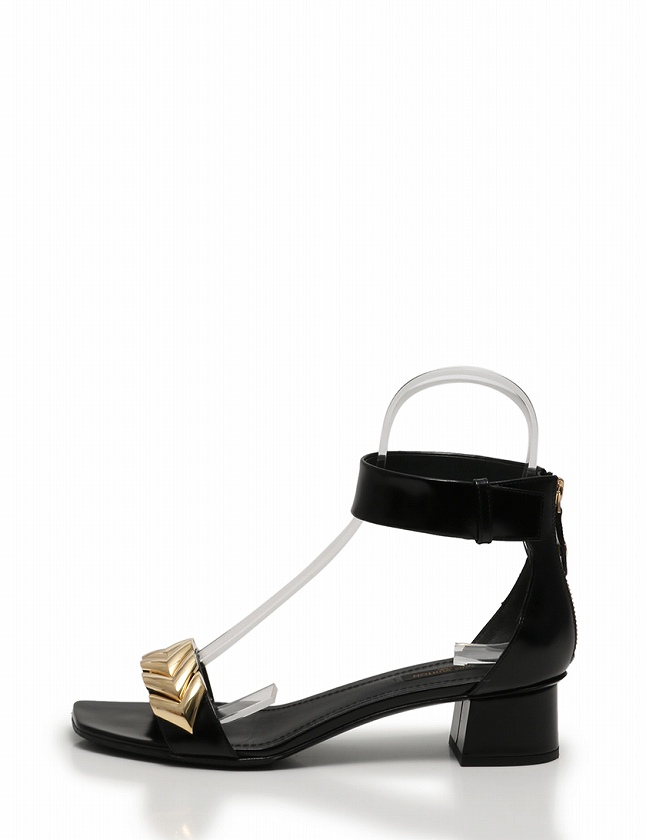 ルイヴィトン LOUIS VUITTON サンダル ヒール 黒 ブラック