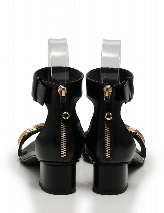 ルイヴィトン LOUIS VUITTON サンダル ヒール 黒 ブラック