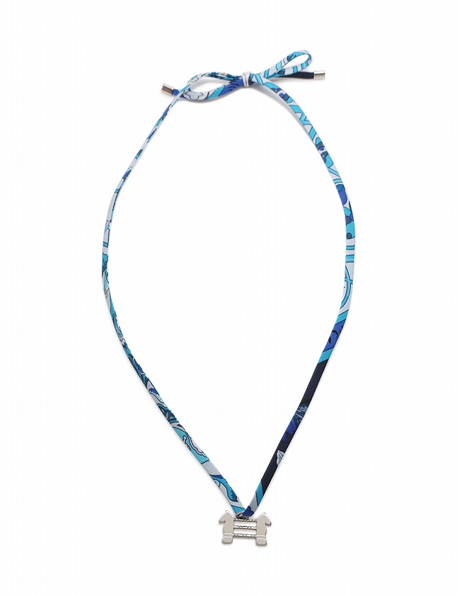 エルメス HERMES ネックレス ブレスレット トゥールビヨン シルバー 青  
