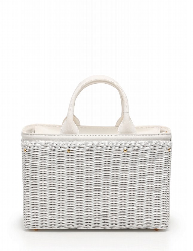 プラダ PRADA かごバッグ トートバッグ ショルダーバッグ 白 ホワイト 