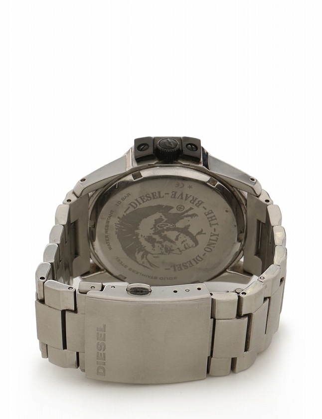 ディーゼル DIESEL 腕時計 シルバー 黒 クオーツ SS ガラス DZ-1208