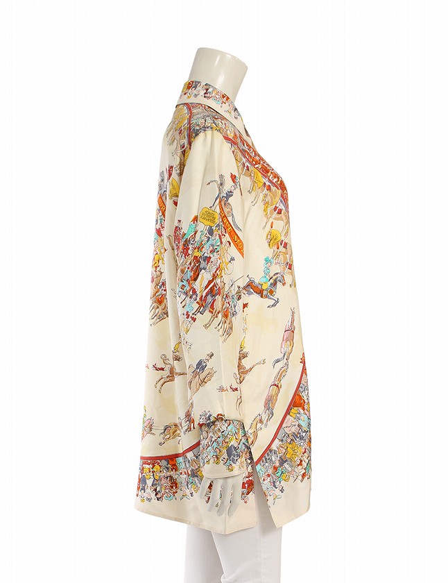 エルメス　シルクブラウス　42 エルメスカラー エルメス シルクブラウス 42 エルメスカラー 【公式通販】