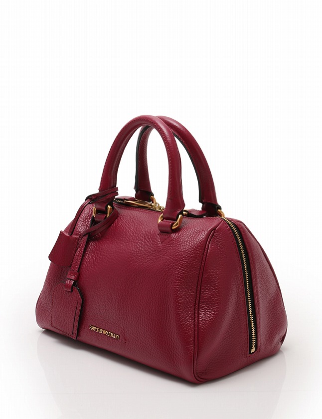 エンポリオアルマーニ Emporio Armani ハンドバッグ ボストンバッグ ピンクパープル ゴールド レザー ネームタグ 保存袋付き レディース 114 201710050991 ベクトルパーク