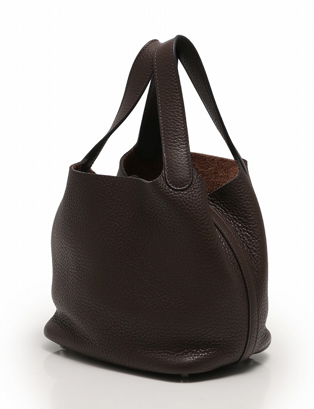 エルメス HERMES ハンドバッグ ピコタンロック PM カフェ 茶色 