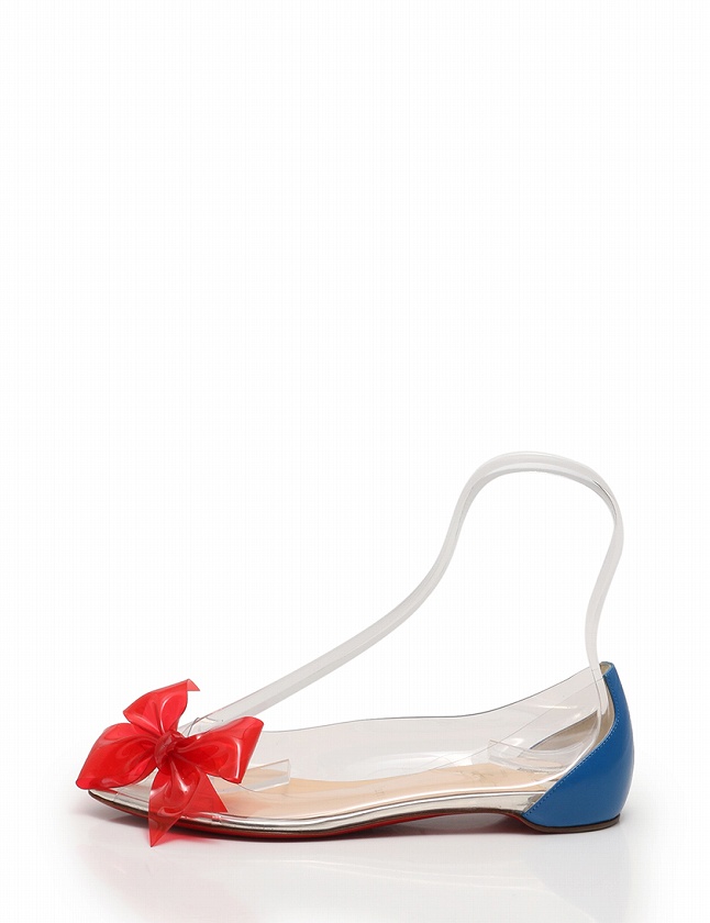 ルブタン フラットシューズ 37 24cm程度 ブラック 黒 エナメル リボン ルブタン フラットシューズ 37 24cm程度 ブラック 黒 エナメル リボン