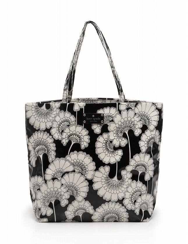 ケイトスペード KATE SPADE トートバッグ ショルダーバッグ 白 黒 花柄  