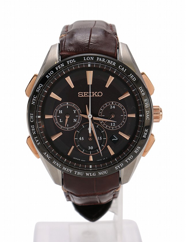 セイコー Seiko 腕時計 ブライツ フライトエキスパー 茶色 シルバー ゴールド チタン クロコダイル 8b92 0ap0 箱 ケース 取扱説明書付き メンズ 114 ベクトルパーク セイコー Seiko 腕時計 ブライツ フライトエキスパー 茶色 シルバー ゴールド チタン クロコダイル 8b92 0ap0 箱 ケース 取扱説明書付き メンズ 114 ベクトルパーク