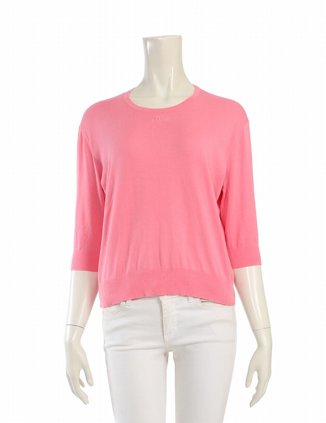 シャネル CHANEL ニット セーター ココマーク 95C ピンク XL トップス  