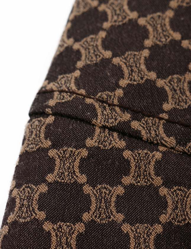 セリーヌ CELINE スカート マカダム柄 茶色 ブラウン XS ボトムス ひざ