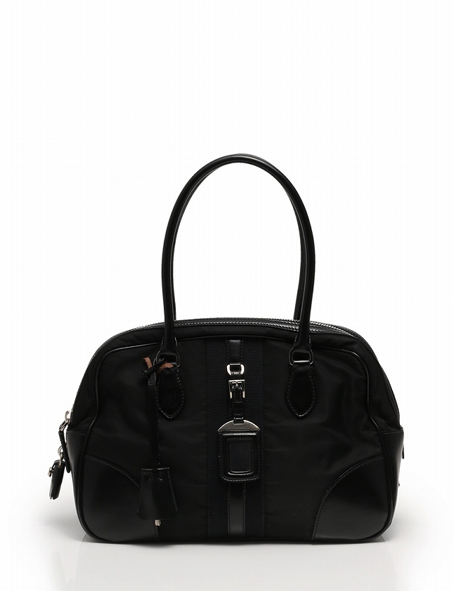 プラダ PRADA ショルダーバッグ 黒 ブラック ナイロン レザー TESSUTO 