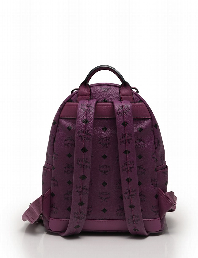 エムシーエム MCM リュック バックパック 紫 パープル PVC レザー MMK