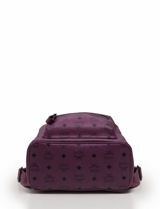 エムシーエム MCM リュック バックパック 紫 パープル PVC レザー MMK 