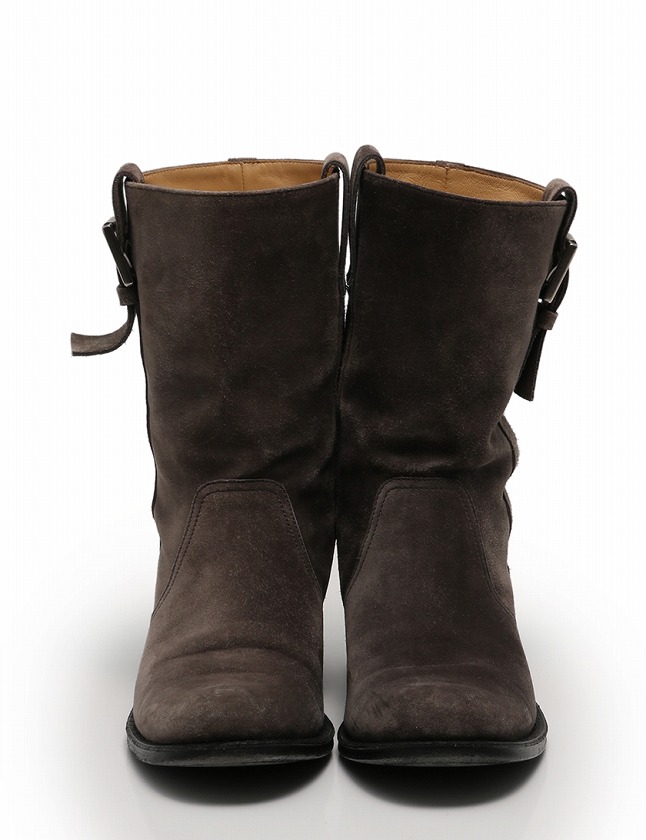 シャネルCHANELのミドル丈ブーツ(サイズ36)です。 シャネル CHANEL ミドルブーツ グレー 23cm シューズ 36 スエード