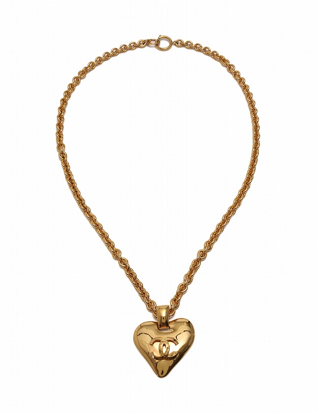 シャネル CHANEL ネックレス ペンダント ココマーク ハート ゴールド 
