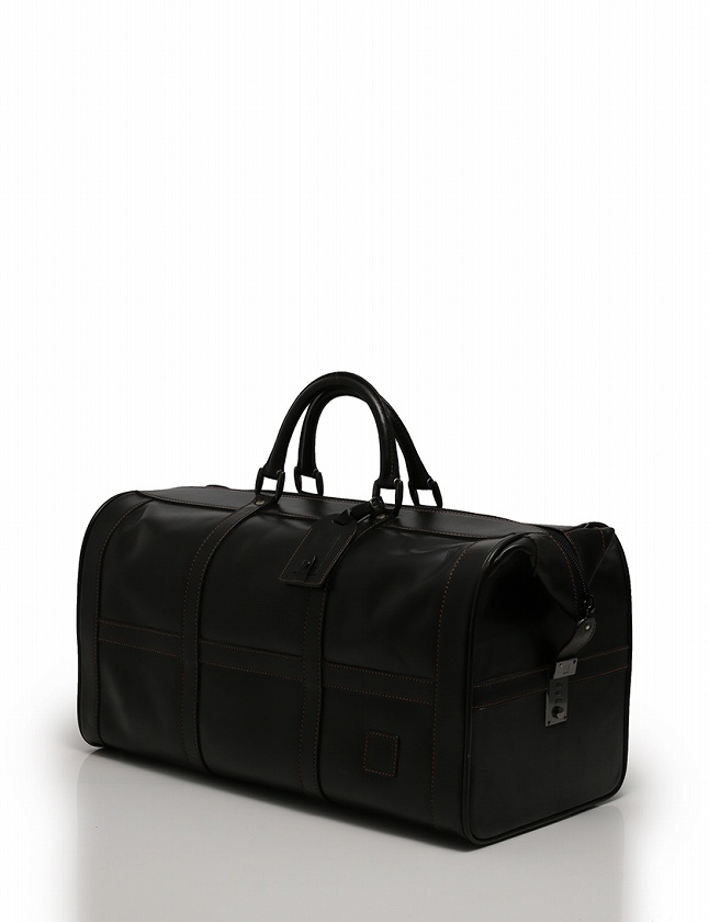 dunhill ダンヒル　ボストンバッグ　x　黒　レザー　ロゴ　ゴールド金具 良品】dunhill ダンヒル PVC×レザー ボストンバッグ トラベルバッグ