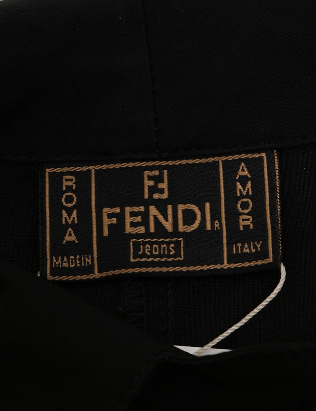 フェンディ FENDI ワンピース シャツワンピース 黒 ブラック M 
