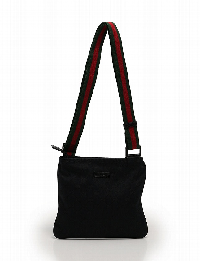 グッチ GUCCI ショルダーバッグ ポシェット ウェビングライン 黒  