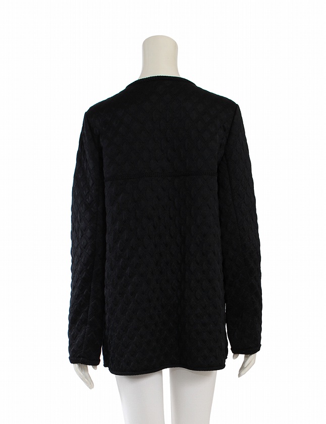 CHANEL ココマークボタン カットオフ ノーカラージャケット アイボリー CHANEL（シャネル） ココマークボタン ニット ジャケット 半袖