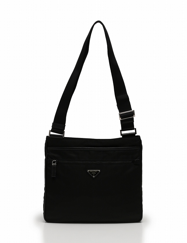 プラダ PRADA ショルダーバッグ 黒 ブラック ナイロン レザー 2VH251 保存袋 ギャラ付き レディース