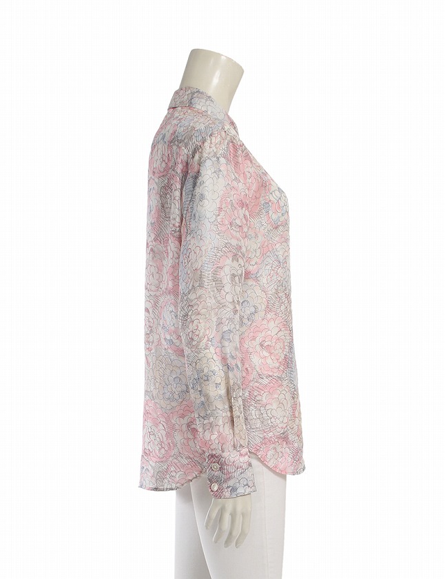 シャネル CHANEL シャツ ブラウス ピンク 水色 ベージュ XS トップス