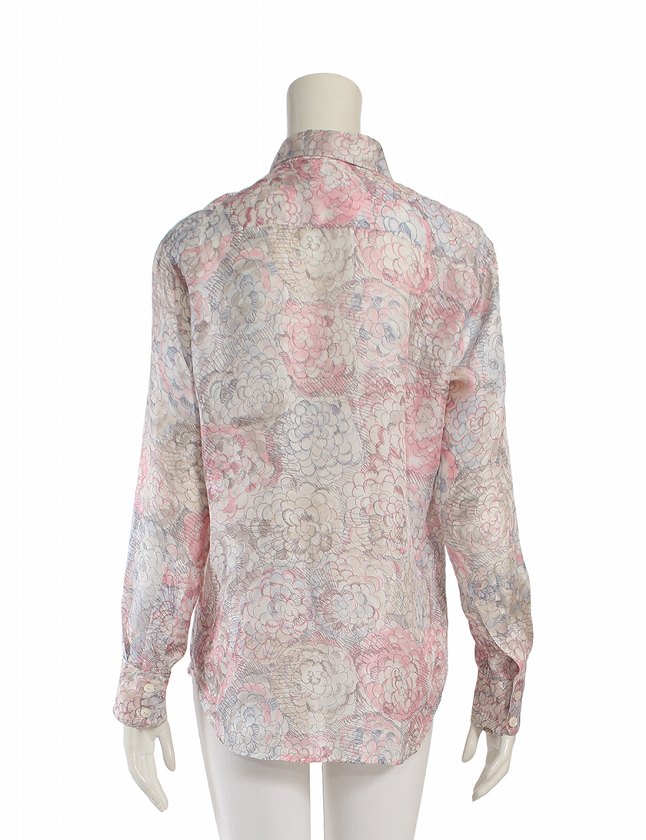 シャネル CHANEL シャツ ブラウス ピンク 水色 ベージュ XS トップス