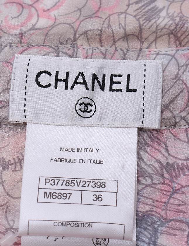 シャネル CHANEL シャツ ブラウス ピンク 水色 ベージュ XS トップス