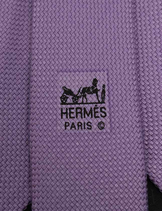 エルメス HERMES ネクタイ レギュラータイ 薄紫 パープル 小物