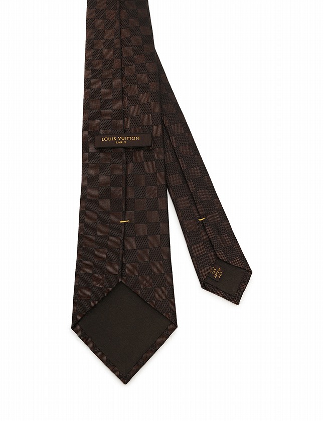 ルイヴィトン LOUIS VUITTON ネクタイ レギュラータイ ダミエ柄 茶色 