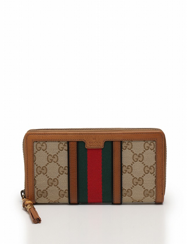 グッチ GUCCI 長財布 ラニア ラウンドファスナー バンブータッセル 