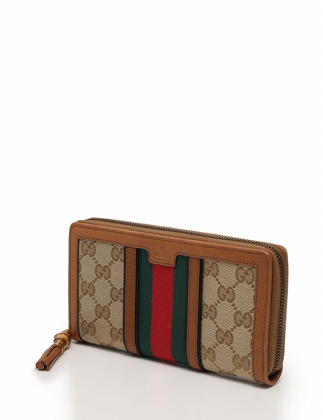 グッチ GUCCI 長財布 ラニア ラウンドファスナー バンブータッセル 