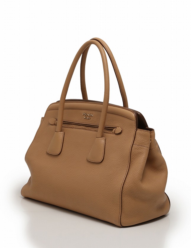 プラダ PRADA トートバッグ ショルダーバッグ ベージュ レザー BN2572