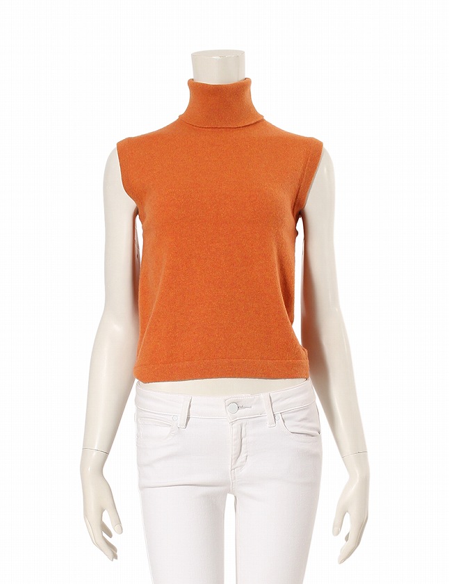 HERMES エルメス　カーディガン & ノースリーブ　ニットアンサンブル エルメス HERMES アンサンブル ニット カーディガン セーター オレンジ