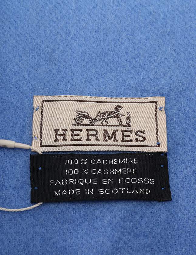 エルメス HERMES マフラー ストール 水色 ライトブルー 小物 無地